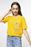 KROŞE ÖRGÜ DETAYLI T-SHIRT